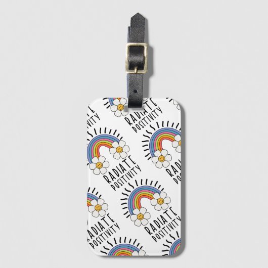 Stralingspositiviteit | Kleurrijke regenboog en bl Bagagelabel (Voorkant (verticaal))