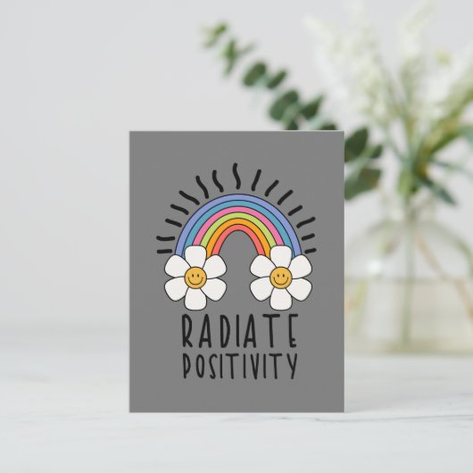 Stralingspositiviteit | Kleurrijke regenboog en bl Briefkaart (Staand voorkant)