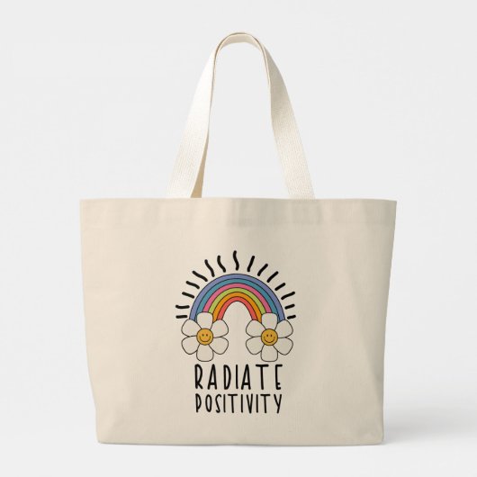 Stralingspositiviteit | Kleurrijke regenboog en bl Grote Tote Bag (Achterkant)
