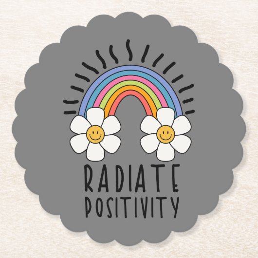 Stralingspositiviteit | Kleurrijke regenboog en bl Kartonnen Onderzetters (Voorkant)