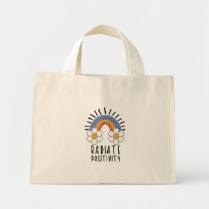 Stralingspositiviteit Kleurrijke regenboog en bl Mini Tote Bag
