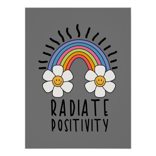 Stralingspositiviteit | Kleurrijke regenboog en bl Perfect Poster (Voorkant)