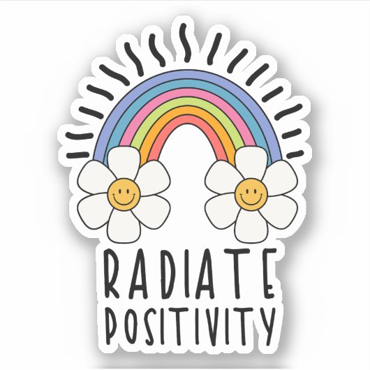 Stralingspositiviteit | Kleurrijke regenboog en bl Sticker (Voorkant)