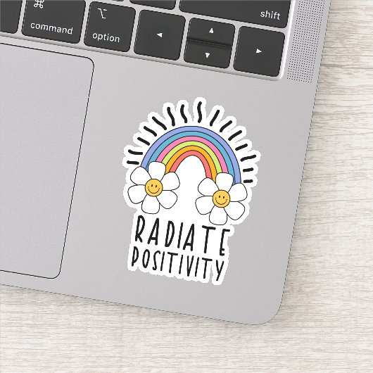 Stralingspositiviteit | Kleurrijke regenboog en bl Sticker (Detail)