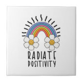 Stralingspositiviteit | Kleurrijke regenboog en bl Tegeltje (Voorkant)