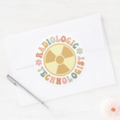 Stralingssymbool, radiologisch technoloog ronde sticker (Envelop)