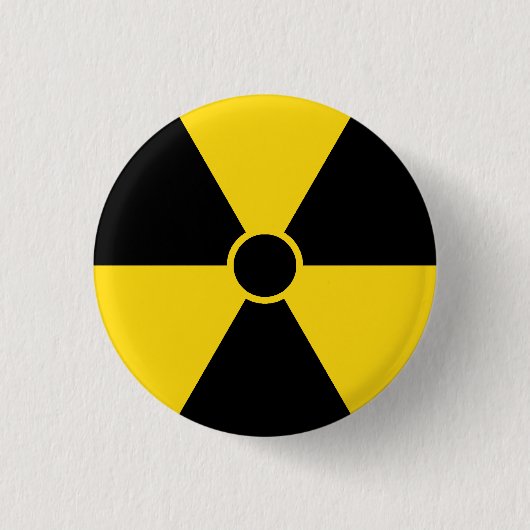 Stralingssymbool Ronde Button 3,2 Cm (Voorkant)