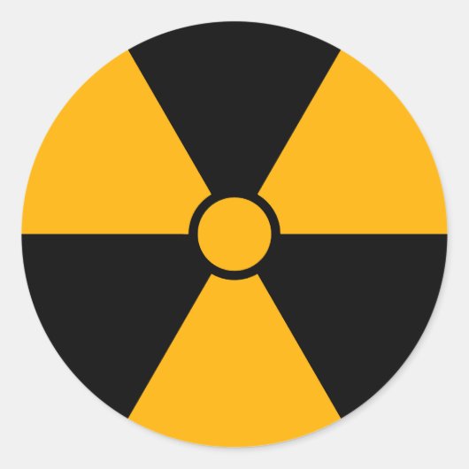 Stralingssymbool Ronde Sticker (Voorkant)