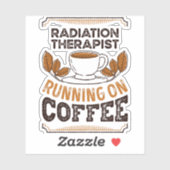 Stralingstherapie op koffie-cafeïne Gif Sticker (Vel)