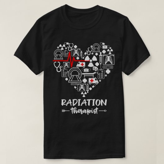 Stralingstherapie Therapist Heart Funny Radiation  T-shirt (Design voorkant)