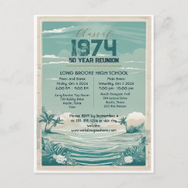  strand 1974 50 jaar High School Reunion Briefkaart