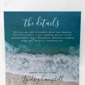 Strand 3 in 1 Bestemming Trouwen Drieluik Uitnodiging (Binnenzijde eerst)