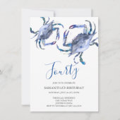 Strand 40e verjaardag Uitnodigingen Krab Boil (Voorkant)