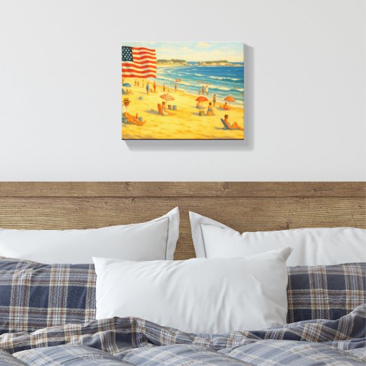  strand 4 juli Amerikaanse Onafhankelijkheidsdag Canvas Afdruk (Insitu (Slaapkamer))