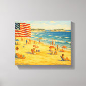  strand 4 juli Amerikaanse Onafhankelijkheidsdag Canvas Afdruk (Voorkant)