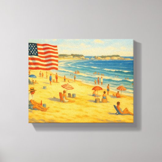  strand 4 juli Amerikaanse Onafhankelijkheidsdag Canvas Afdruk (Voorkant)