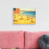 strand 4 juli Amerikaanse Onafhankelijkheidsdag Canvas Afdruk (Insitu (Woonkamer))
