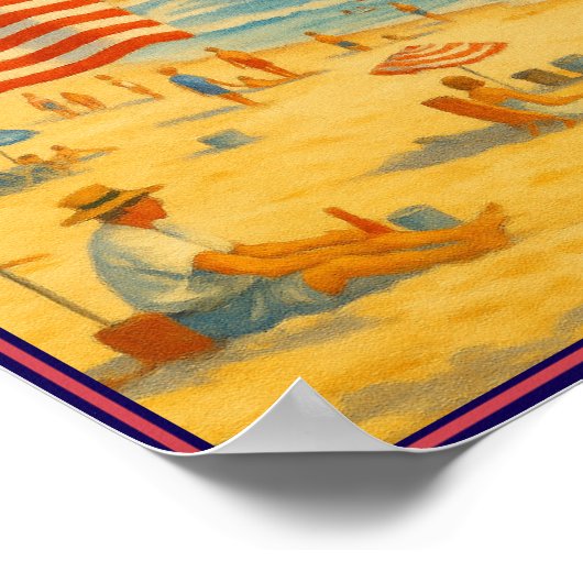  strand 4 juli Amerikaanse Onafhankelijkheidsdag Poster (Hoek)