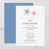 Strand 50e bruiloft Jubileum uitnodigingen (Voorkant / Achterkant)