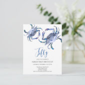 Strand 50e verjaardag Uitnodigingen Krab Boil (Staand voorkant)