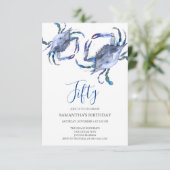 Strand 50e verjaardag Uitnodigingen Krab Boil (Staand voorkant)