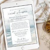 Strand 50ste Verjaardags Kaart Regen Uitnodiging