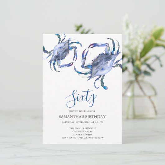 Strand 60e verjaardag uitnodigingen (Staand voorkant)