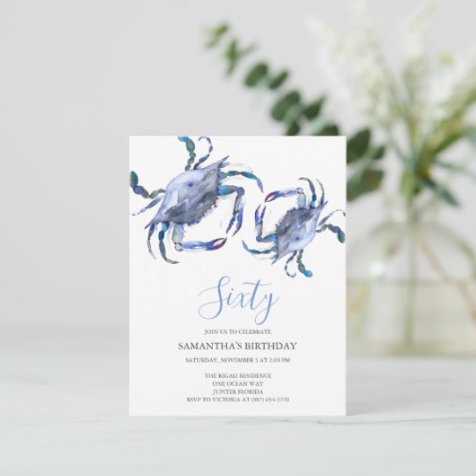 Strand 60e verjaardag uitnodigingen (Staand voorkant)