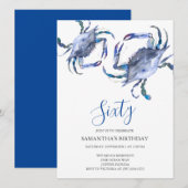 Strand 60e verjaardag Uitnodigingen Krab Boil (Voorkant / Achterkant)