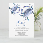 Strand 60e verjaardag Uitnodigingen Krab Boil (Staand voorkant)