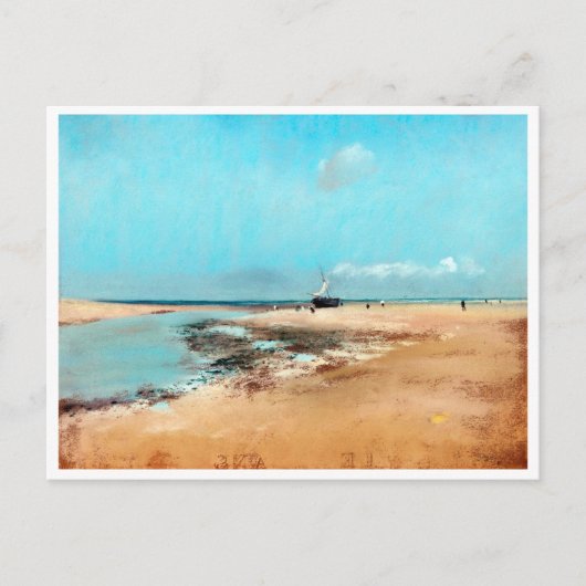 strand aan de lage zijkant (monding van de rivier) briefkaart (Voorkant)