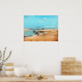 strand aan de lage zijkant (monding van de rivier) poster (Keuken)