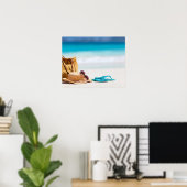 Strand aan de oceaan poster (Thuiskantoor)