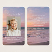 Strand Aan zee Ocean Sunset Foto Begrafenisgebed Visitekaartje (Voorkant /achterkant)