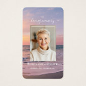 Strand Aan zee Ocean Sunset Foto Begrafenisgebed Visitekaartje (Voorkant)