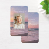Strand Aan zee Ocean Sunset Foto Begrafenisgebed Visitekaartje (Bureau)
