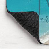 Strand Aangepaste Foto Gepersonaliseerde Naam Mono Muismat (Hoek)