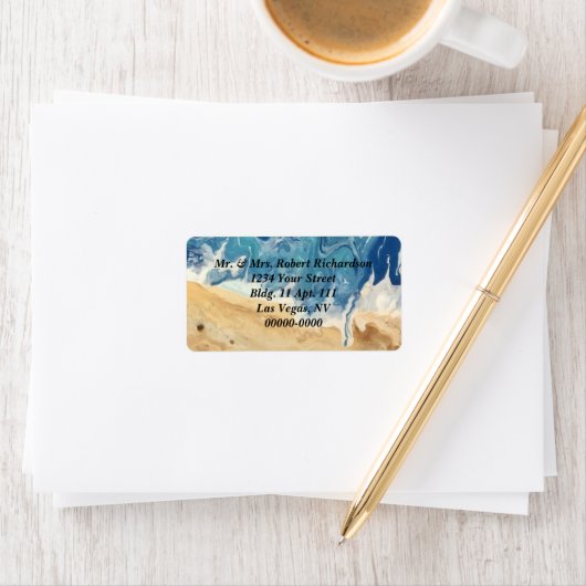 Strand Abstract Adres Grote Labels ( 5 regels) (Insitu)