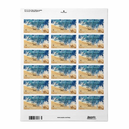 Strand Abstract Adres Grote Labels ( 5 regels) (Full Sheet)
