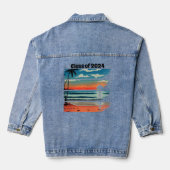 Strand Abstract Art Afstuderen Denim Jas Denim Jacket (Achterkant)