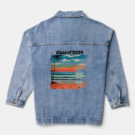 Strand Abstract Art Afstuderen Denim Jas Jacket