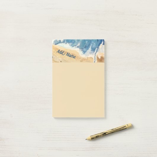 Strand Abstract Gepersonaliseerde Post it Note 4x6 (Op bureau)