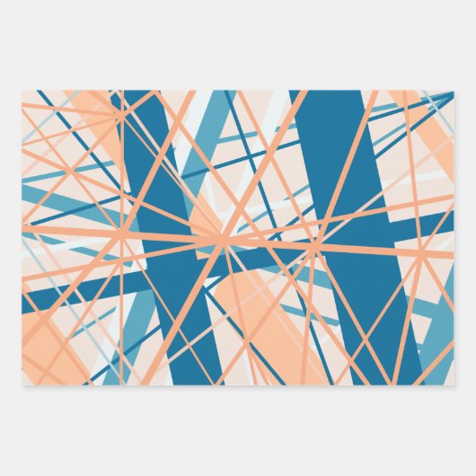Strand Abstracte GeometrIc Party Wrapping Paper (Voorkant)