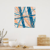 Strand Abstracte geometrische strepen Poster (Keuken)