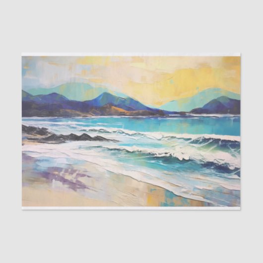 Strand Abstracte landschapsbergen Tissuepapier (Voorkant)