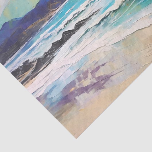 Strand Abstracte landschapsbergen Tissuepapier (Detail)