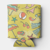 Strand Accessoires: Zomer naadloos patroon. Blikjeskoeler (Achterkant)