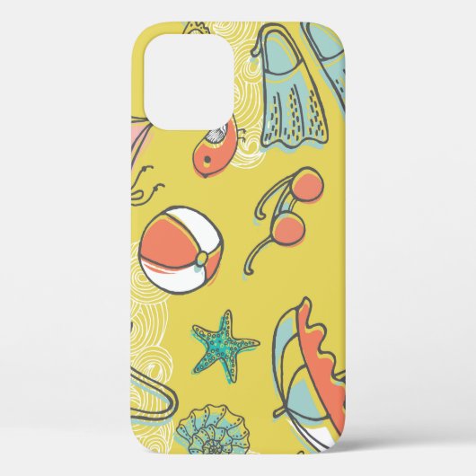 Strand Accessoires: Zomer naadloos patroon. Case-Mate iPhone Case (Achterkant)