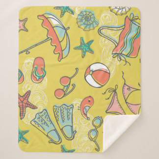Strand Accessoires: Zomer naadloos patroon. Sherpa Deken