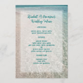 Strand Achtergrond Bruiloft Menu (Voorkant)